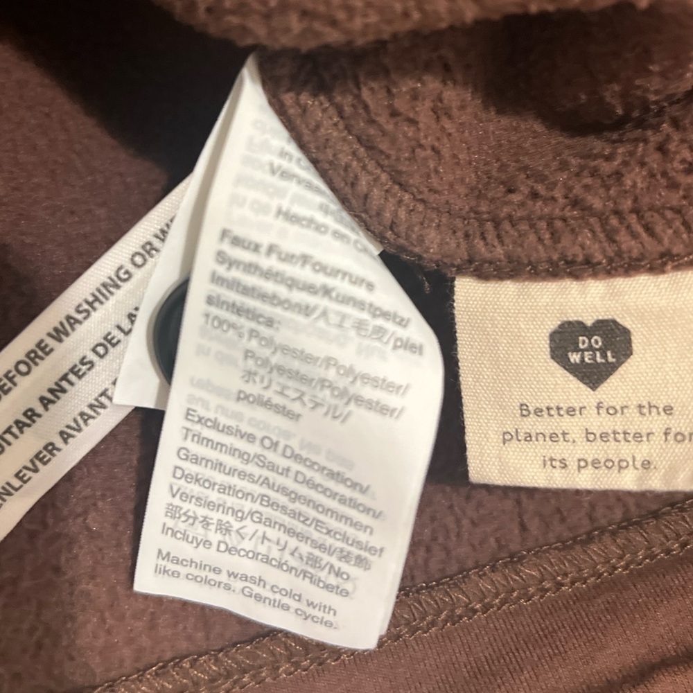 Madewell $98 Re(sourced) Fleece Chocolate Brown Teddy Bear Cardigan Sweater Fall - Picture 6 of 6